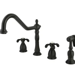 Kingston Brass French Country Double Handle Widespread Kitchen Faucet