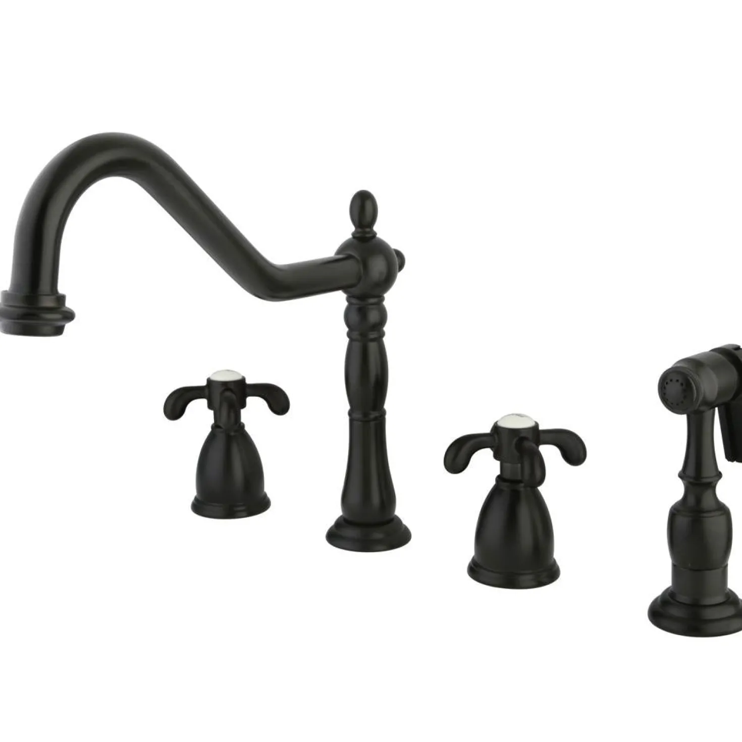 Kingston Brass French Country Double Handle Widespread Kitchen Faucet