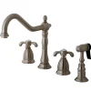 Kingston Brass French Country Widespread Kitchen Faucet