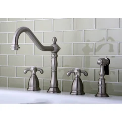 Kingston Brass French Country Widespread Kitchen Faucet