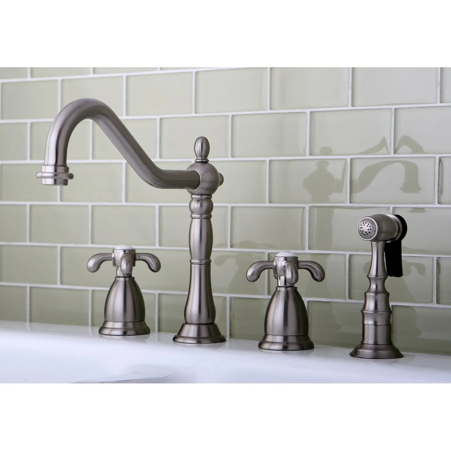 Kingston Brass French Country Widespread Kitchen Faucet