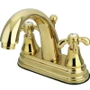 Kingston Brass French Country Classic Two Handle 4" Centerset Lavatory Faucet with Brass Pop-up