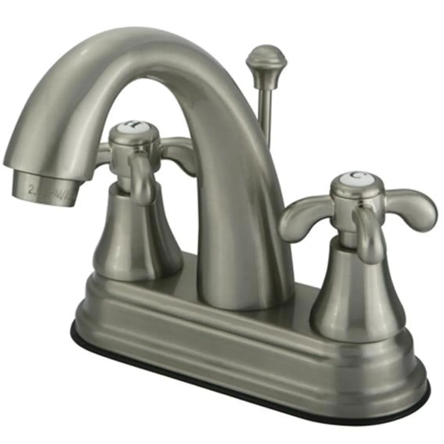 Kingston Brass French Country Classic Two Handle 4" Centerset Lavatory Faucet with Brass Pop-up
