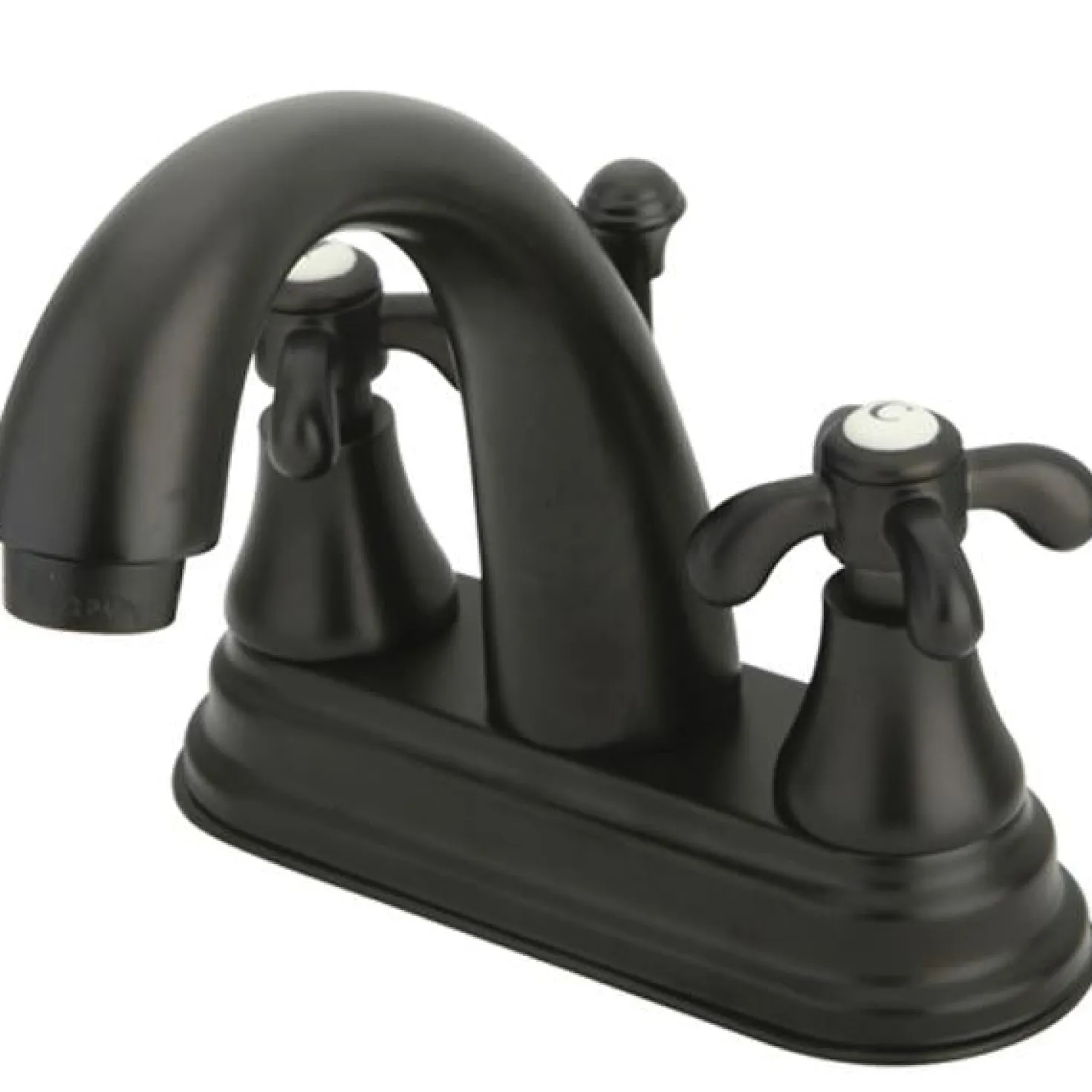 Kingston Brass French Country Classic Two Handle 4" Centerset Lavatory Faucet with Brass Pop-up
