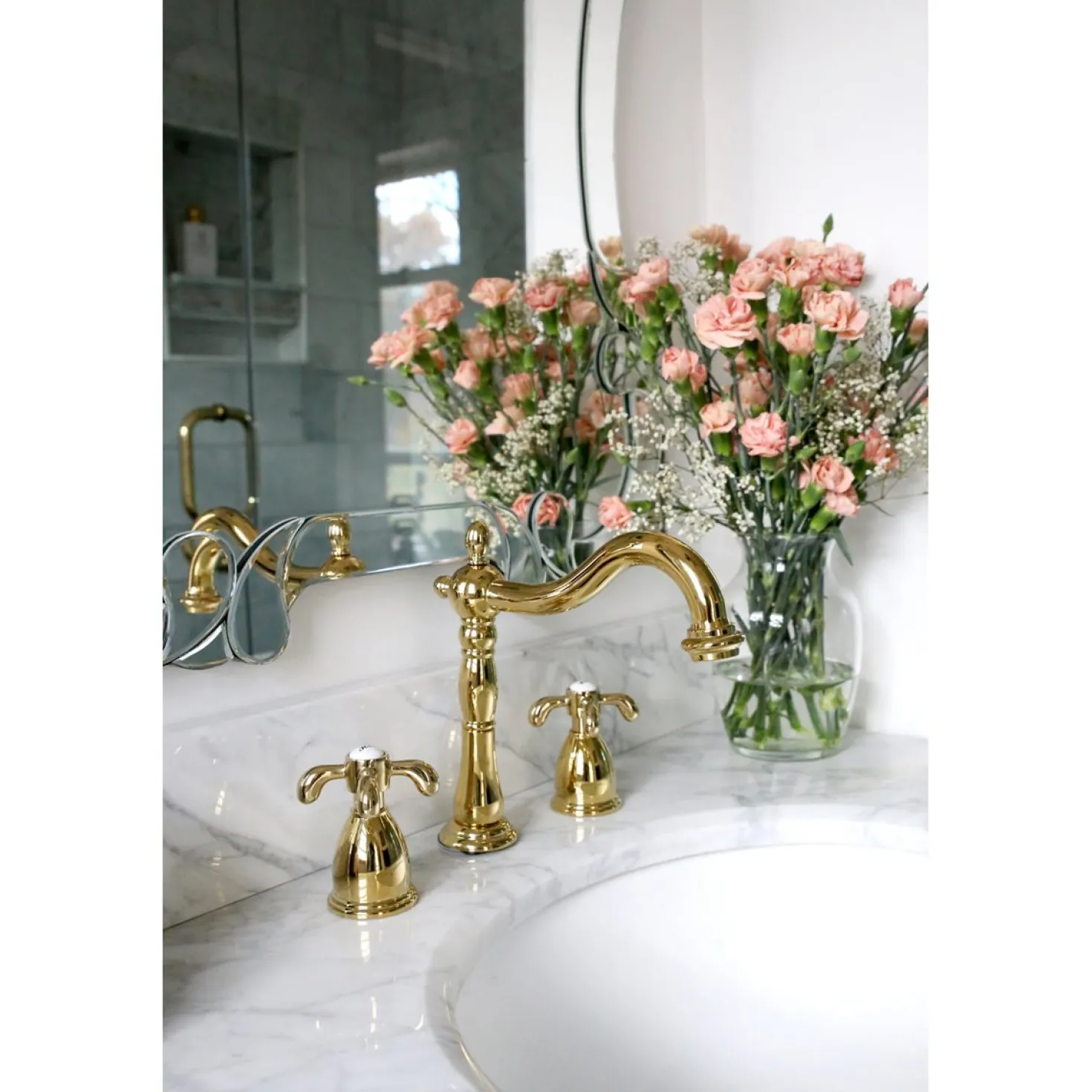 Kingston Brass French Country 8-Inch Widespread Bathroom Faucet
