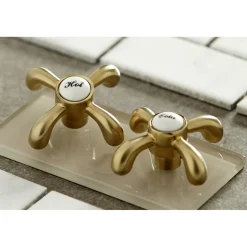 Kingston Brass French Country 3-Hole 8-Inch Widespread Bathroom Faucet
