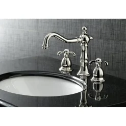 Kingston Brass French Country 3-Hole 8-Inch Widespread Bathroom Faucet
