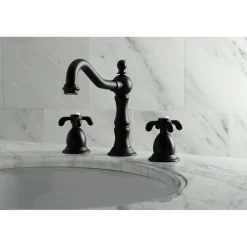 Kingston Brass French Country 3-Hole 8-Inch Widespread Bathroom Faucet