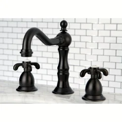 Kingston Brass French Country 3-Hole 8-Inch Widespread Bathroom Faucet