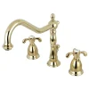 Kingston Brass French Country Deck Mount 8-Inch Widespread Bathroom Faucet