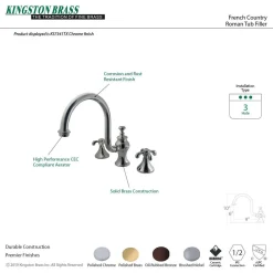 Kingston Brass French Country Roman Tub Filler with High Rise Spout