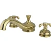 Kingston Brass French Country Two Handle Roman Tub Filler in Polished Brass