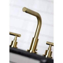 Kingston Brass FSC895XCML-P Manhattan Widespread Bathroom Faucet with Brass Pop-Up