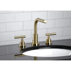 Kingston Brass FSC895XCML-P Manhattan Widespread Bathroom Faucet with Brass Pop-Up