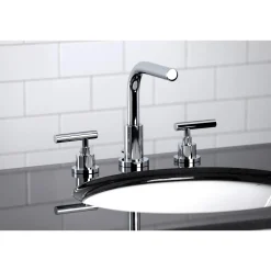 Kingston Brass FSC895XCML-P Manhattan Widespread Bathroom Faucet with Brass Pop-Up