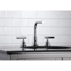 Kingston Brass FSC895XCML-P Manhattan Widespread Bathroom Faucet with Brass Pop-Up