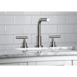 Kingston Brass FSC895XCML-P Manhattan Widespread Bathroom Faucet with Brass Pop-Up