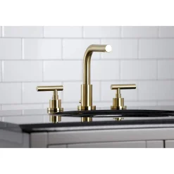Kingston Brass FSC895XCML-P Manhattan Widespread Bathroom Faucet with Brass Pop-Up