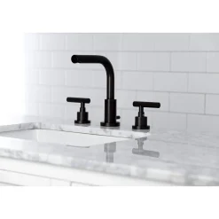 Kingston Brass FSC895XCML-P Manhattan Widespread Bathroom Faucet with Brass Pop-Up