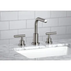 Kingston Brass FSC895XCML-P Manhattan Widespread Bathroom Faucet with Brass Pop-Up