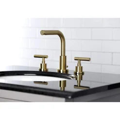 Kingston Brass FSC895XCML-P Manhattan Widespread Bathroom Faucet with Brass Pop-Up