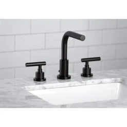 Kingston Brass FSC895XCML-P Manhattan Widespread Bathroom Faucet with Brass Pop-Up