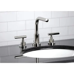Kingston Brass FSC895XCML-P Manhattan Widespread Bathroom Faucet with Brass Pop-Up
