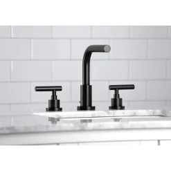 Kingston Brass FSC895XCML-P Manhattan Widespread Bathroom Faucet with Brass Pop-Up