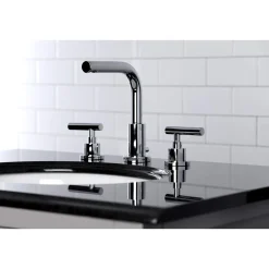 Kingston Brass FSC895XCML-P Manhattan Widespread Bathroom Faucet with Brass Pop-Up