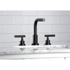 Kingston Brass FSC895XCML-P Manhattan Widespread Bathroom Faucet with Brass Pop-Up