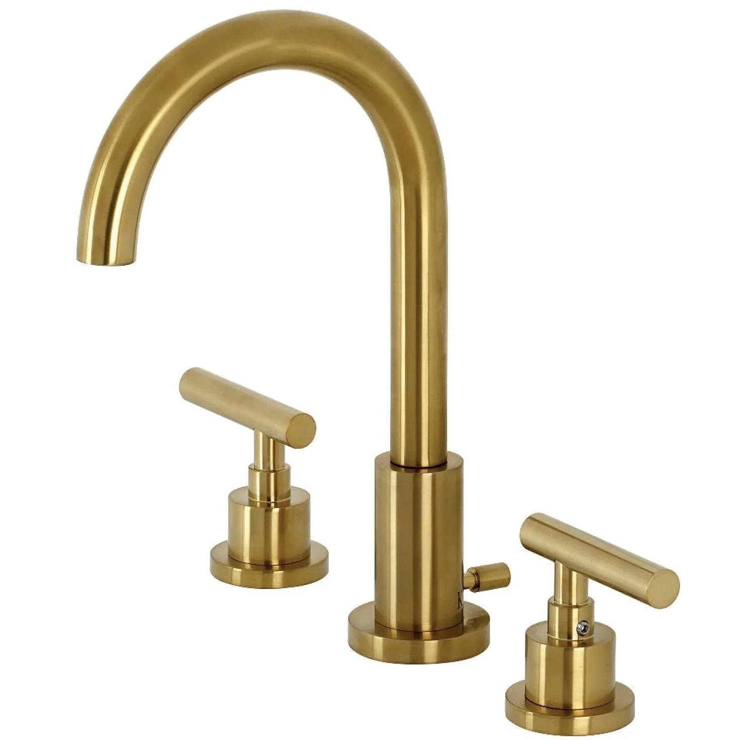 Kingston Brass FSC892XCML-P Manhattan Widespread Bathroom Faucet with Brass Pop-Up