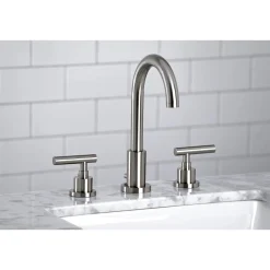 Kingston Brass FSC892XCML-P Manhattan Widespread Bathroom Faucet with Brass Pop-Up