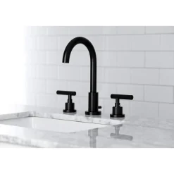 Kingston Brass FSC892XCML-P Manhattan Widespread Bathroom Faucet with Brass Pop-Up