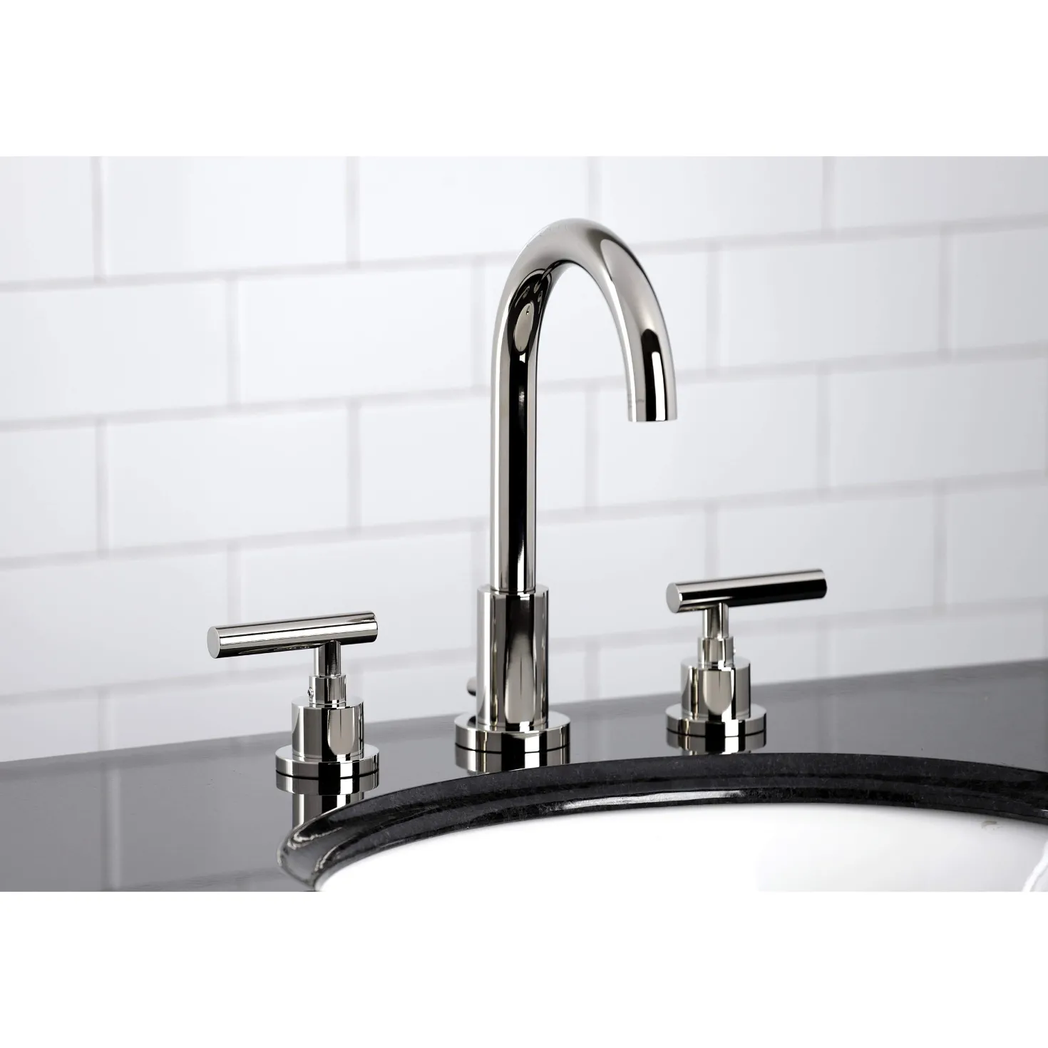 Kingston Brass FSC892XCML-P Manhattan Widespread Bathroom Faucet with Brass Pop-Up