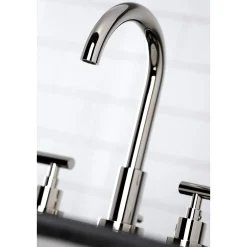 Kingston Brass FSC892XCML-P Manhattan Widespread Bathroom Faucet with Brass Pop-Up