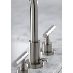 Kingston Brass FSC892XCML-P Manhattan Widespread Bathroom Faucet with Brass Pop-Up