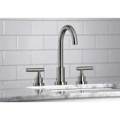 Kingston Brass FSC892XCML-P Manhattan Widespread Bathroom Faucet with Brass Pop-Up