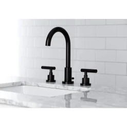 Kingston Brass FSC892XCML-P Manhattan Widespread Bathroom Faucet with Brass Pop-Up