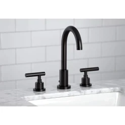 Kingston Brass FSC892XCML-P Manhattan Widespread Bathroom Faucet with Brass Pop-Up
