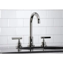 Kingston Brass FSC892XCML-P Manhattan Widespread Bathroom Faucet with Brass Pop-Up