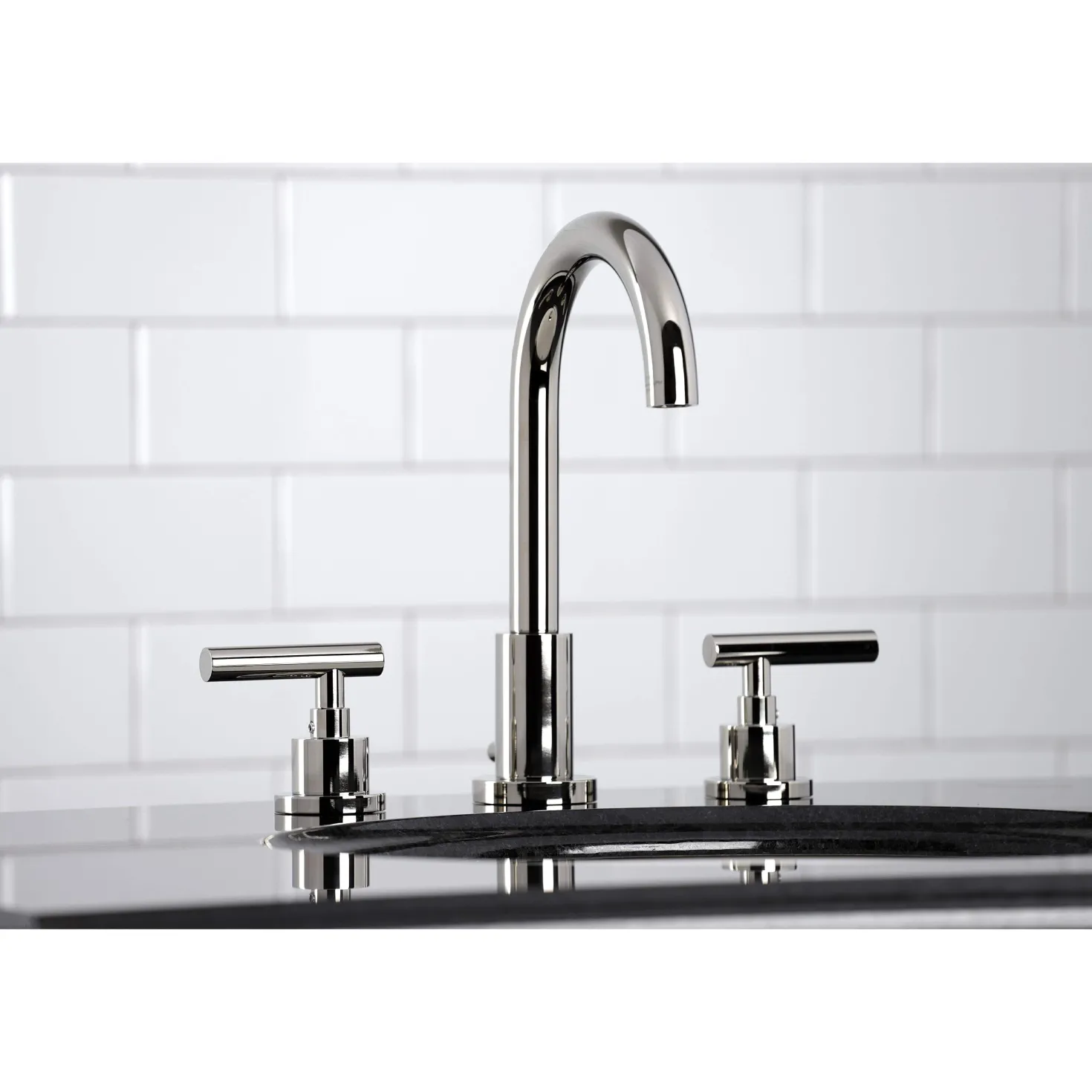 Kingston Brass FSC892XCML-P Manhattan Widespread Bathroom Faucet with Brass Pop-Up