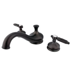 Kingston Brass Georgian Deck Mount 3-Hole Roman Tub Filler