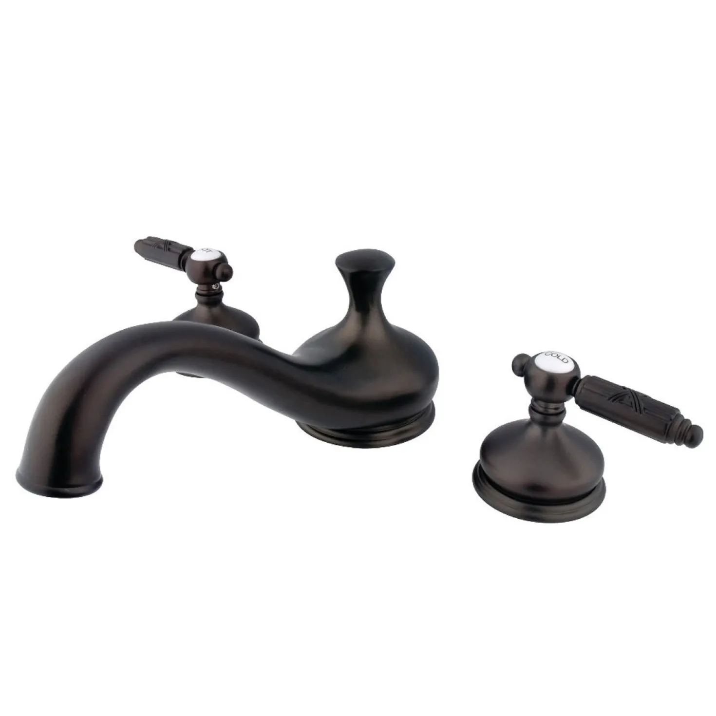 Kingston Brass Georgian Deck Mount 3-Hole Roman Tub Filler