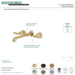 Kingston Brass Georgian 2-Handle Wall Mount Roman Tub Faucet