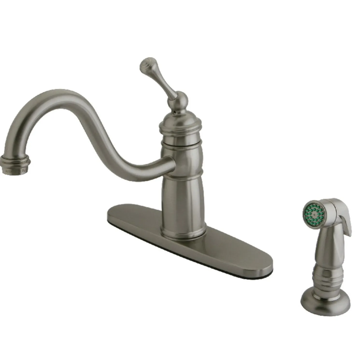 Kingston Brass Georgian Mono Deck Mount Kitchen Faucet with Sprayer