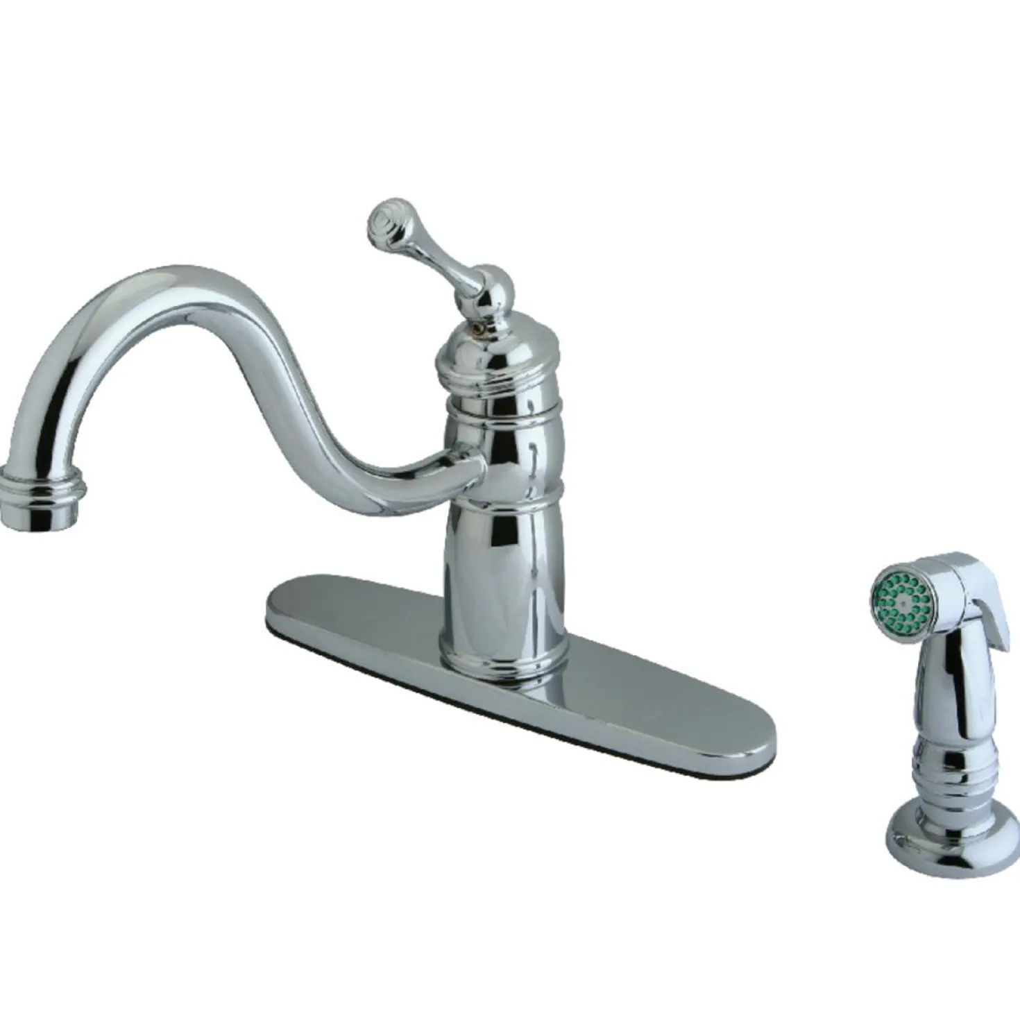 Kingston Brass Georgian Mono Deck Mount Kitchen Faucet with Sprayer