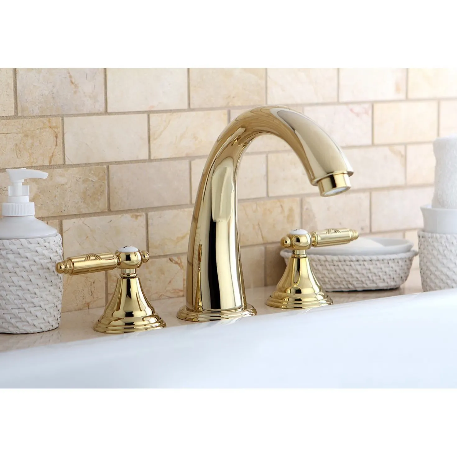 Kingston Brass Georgian Three-Hole Roman Tub Filler
