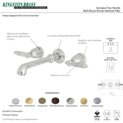 Kingston Brass Georgian Two-Handle Wall Mount Bathroom Faucet
