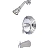 Kingston Brass GKB3631AL Water Saving Restoration Tub and Shower Faucet in Chrome with Lever Handles