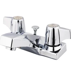 Kingston Brass GKB100B Water Saving Columbia Centerset Lavatory Faucet with Canopy Handles and Brass Pop-up in Chrome